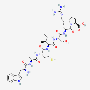 molecular formula C39H61N11O9S B14234386 L-Tryptophyl-L-alanyl-L-methionyl-L-isoleucyl-L-seryl-N~5~-(diaminomethylidene)-L-ornithyl-L-proline CAS No. 403984-05-4