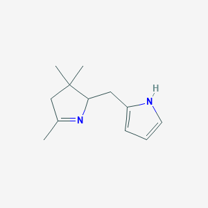 molecular formula C12H18N2 B14234439 1H-Pyrrole, 2-[(3,4-dihydro-3,3,5-trimethyl-2H-pyrrol-2-yl)methyl]- CAS No. 276239-53-3