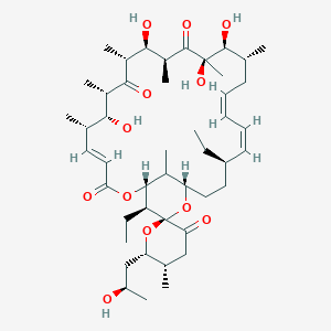 molecular formula C46H74O12 B142345 44-Homooligomycin B CAS No. 125616-18-4