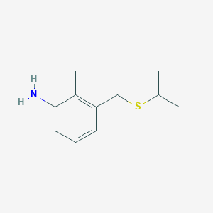B1423450 2-Methyl-3-[(propan-2-ylsulfanyl)methyl]aniline CAS No. 1182942-88-6