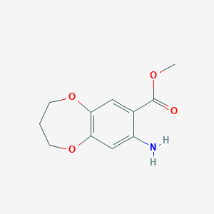 molecular formula C11H13NO4 B1423454 8-氨基-3,4-二氢-2H-1,5-苯并二氧杂戊烯-7-甲酸甲酯 CAS No. 1183729-76-1