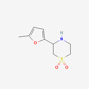 B1423455 3-(5-Methylfuran-2-yl)-1lambda6-thiomorpholine-1,1-dione CAS No. 1315367-75-9