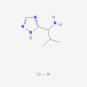 B1423460 2-methyl-1-(4H-1,2,4-triazol-3-yl)propan-1-amine hydrochloride CAS No. 1334149-13-1