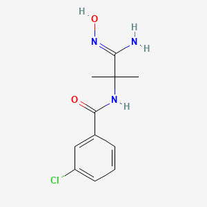 molecular formula C11H14ClN3O2 B1423468 3-氯-N-[1-(N'-羟基甲酰胺基)-1-甲基乙基]苯甲酰胺 CAS No. 1286215-09-5