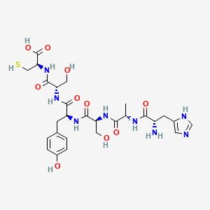 molecular formula C27H38N8O10S B14234782 L-Histidyl-L-alanyl-L-seryl-L-tyrosyl-L-seryl-L-cysteine CAS No. 397244-02-9