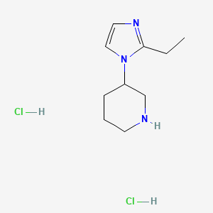 molecular formula C10H19Cl2N3 B1423483 3-(2-乙基-1H-咪唑-1-基)哌啶二盐酸盐 CAS No. 1334149-35-7