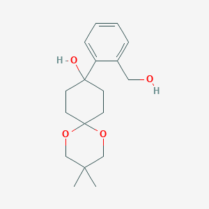 molecular formula C18H26O4 B14234830 9-[2-(Hydroxymethyl)phenyl]-3,3-dimethyl-1,5-dioxaspiro[5.5]undecan-9-ol CAS No. 253800-23-6