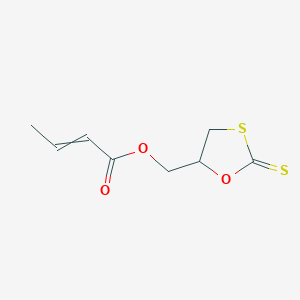 (2-Sulfanylidene-1,3-oxathiolan-5-yl)methyl but-2-enoate