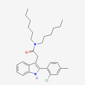 2-[2-(2-Chloro-4-methylphenyl)-1H-indol-3-YL]-N,N-dihexylacetamide