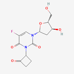 molecular formula C13H15FN2O6 B14235060 5-fluoro-1-[(2R,4S,5R)-4-hydroxy-5-(hydroxymethyl)oxolan-2-yl]-3-(2-oxocyclobutyl)pyrimidine-2,4-dione CAS No. 294840-26-9