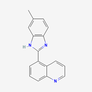 molecular formula C17H13N3 B1423522 5-(5-甲基-1H-1,3-苯并二唑-2-基)喹啉 CAS No. 1354958-14-7