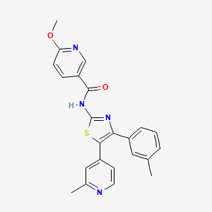 6-Methoxy-N-[4-(3-methylphenyl)-5-(2-methyl-4-pyridyl)-1,3-thiazol-2-YL]nicotinamide