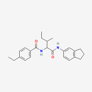 N-(2,3-Dihydro-1H-inden-5-yl)-N~2~-(4-ethylbenzoyl)isoleucinamide