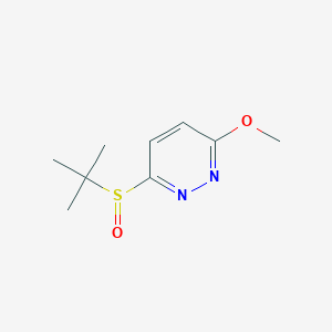 molecular formula C9H14N2O2S B14235310 Pyridazine, 3-[(1,1-dimethylethyl)sulfinyl]-6-methoxy- CAS No. 209848-45-3