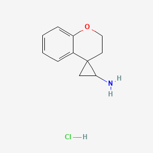 B1423549 2,3-Dihydrospiro[1-benzopyran-4,1'-cyclopropane]-3'-amine hydrochloride CAS No. 1354958-26-1