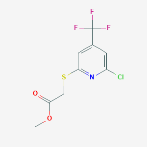 B1423576 Methyl (6-chloro-4-(trifluoromethyl)pyridin-2-ylsulfanyl)acetate CAS No. 1053656-35-1
