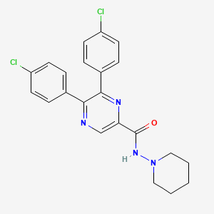 5,6-Bis(4-chlorophenyl)-n-piperidin-1-ylpyrazine-2-carboxamide