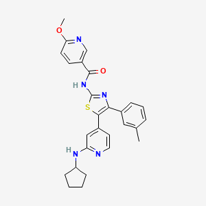 N-[5-(2-Cyclopentylamino-4-pyridyl)-4-(3-methylphenyl)-1,3-thiazol-2-YL]-6-methoxynicotinamide