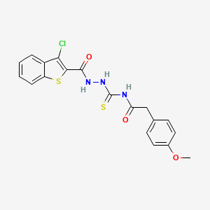 N-({2-[(3-chloro-1-benzothiophen-2-yl)carbonyl]hydrazinyl}carbonothioyl)-2-(4-methoxyphenyl)acetamide