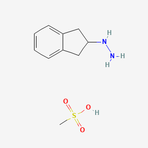 molecular formula C10H16N2O3S B1423587 (2,3-Dihydro-1H-inden-2-yl)hydrazine methanesulfonate CAS No. 1263376-27-7