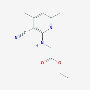 molecular formula C12H15N3O2 B1423596 乙酸(3-氰基-4,6-二甲基吡啶-2-氨基)乙酯 CAS No. 1053659-98-5