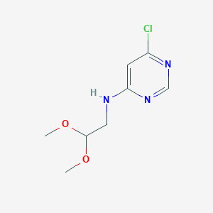 molecular formula C8H12ClN3O2 B1423598 6-氯-N-(2,2-二甲氧基乙基)嘧啶-4-胺 CAS No. 1159822-73-7