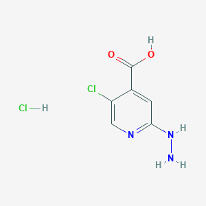 molecular formula C6H7Cl2N3O2 B1423603 5-氯-2-肼基吡啶-4-羧酸盐酸盐 CAS No. 1228182-73-7