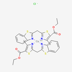 Copper;ethyl 2-(1,3-benzothiazol-2-ylmethyl)-4-methyl-1,3-thiazole-5-carboxylate;chloride