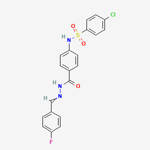 4-[(4-chlorophenyl)sulfonylamino]-N-[(4-fluorophenyl)methylideneamino]benzamide