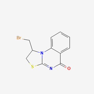 molecular formula C11H9BrN2OS B14236163 5H-thiazolo[3,2-a]quinazolin-5-one, 1-(bromomethyl)-1,2-dihydro- CAS No. 284687-85-0