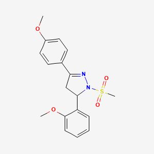 5-(2-methoxyphenyl)-3-(4-methoxyphenyl)-1-(methylsulfonyl)-4,5-dihydro-1H-pyrazole