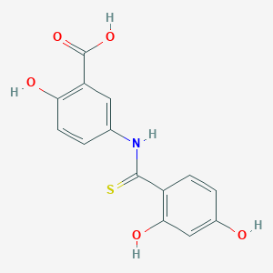 Benzoic acid, 5-[[(2,4-dihydroxyphenyl)thioxomethyl]amino]-2-hydroxy-