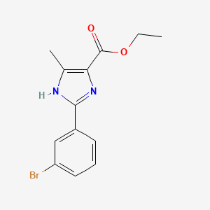 molecular formula C13H13BrN2O2 B1423653 2-(3-溴苯基)-5-甲基-1H-咪唑-4-羧酸乙酯 CAS No. 1260655-03-5