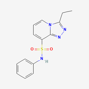 molecular formula C14H14N4O2S B1423677 3-乙基-N-苯基[1,2,4]三唑并[4,3-a]吡啶-8-磺酰胺 CAS No. 1291487-06-3