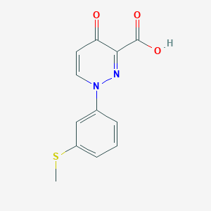 molecular formula C12H10N2O3S B1423681 1-[3-(甲硫基)苯基]-4-氧代-1,4-二氢吡哒嗪-3-羧酸 CAS No. 1291486-54-8