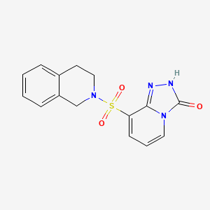 molecular formula C15H14N4O3S B1423682 8-(3,4-二氢异喹啉-2(1H)-磺酰基)[1,2,4]三唑并[4,3-a]吡啶-3(2H)-酮 CAS No. 1291486-86-6