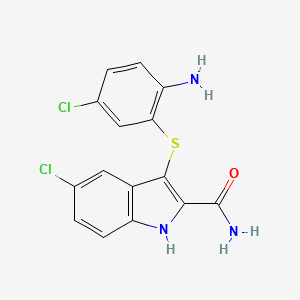 1H-Indole-2-carboxamide, 3-[(2-amino-5-chlorophenyl)thio]-5-chloro-