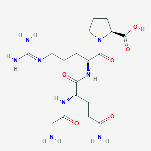 molecular formula C18H32N8O6 B14236900 L-Proline, glycyl-L-glutaminyl-L-arginyl- CAS No. 351420-23-0