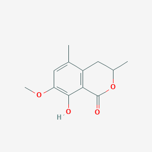 molecular formula C12H14O4 B14236935 1H-2-Benzopyran-1-one, 3,4-dihydro-8-hydroxy-7-methoxy-3,5-dimethyl-(9CI) CAS No. 538376-75-9