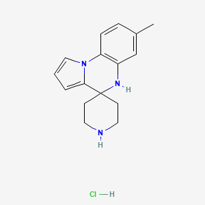 molecular formula C16H20ClN3 B1423697 7-Methyl-4,5-dihydrospiro[pyrrolo(1,2-a)-quinoxaline-4,4'-piperidine] hydrochloride CAS No. 1242268-31-0