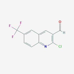 molecular formula C11H5ClF3NO B1423712 2-Chloro-6-(trifluoromethyl)quinoline-3-carbaldehyde CAS No. 1057667-20-5