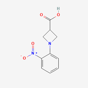 molecular formula C10H10N2O4 B1423725 1-(2-硝基苯基)氮杂环丁烷-3-羧酸 CAS No. 887595-94-0
