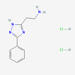 molecular formula C10H14Cl2N4 B1423728 2-(5-苯基-2H-[1,2,4]三唑-3-基)-乙胺二盐酸盐 CAS No. 1220039-90-6