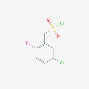 molecular formula C7H5Cl2FO2S B1423732 (5-氯-2-氟苯基)甲磺酰氯 CAS No. 1314961-07-3