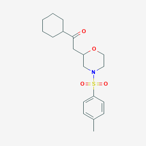 molecular formula C19H27NO4S B14237441 1-Cyclohexyl-2-[4-(4-methylbenzene-1-sulfonyl)morpholin-2-yl]ethan-1-one CAS No. 490018-53-6