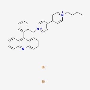 B14237483 1-{[2-(Acridin-9-yl)phenyl]methyl}-1'-butyl-4,4'-bipyridin-1-ium dibromide CAS No. 384818-39-7