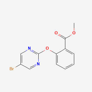 molecular formula C12H9BrN2O3 B1423765 Methyl 2-(5-bromopyrimidin-2-yloxy)benzoate CAS No. 1086397-52-5