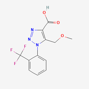 molecular formula C12H10F3N3O3 B1423768 5-(methoxymethyl)-1-[2-(trifluoromethyl)phenyl]-1H-1,2,3-triazole-4-carboxylic acid CAS No. 1326937-34-1