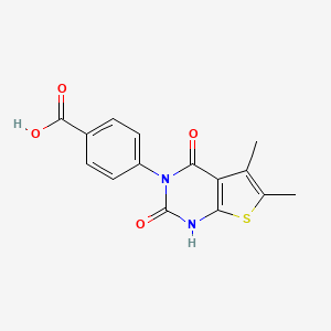 molecular formula C15H12N2O4S B1423772 4-(5,6-二甲基-2,4-二氧代-1,4-二氢噻吩并[2,3-d]嘧啶-3(2H)-基)苯甲酸 CAS No. 1351398-30-5