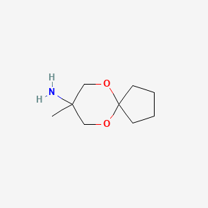 molecular formula C9H17NO2 B1423779 (8-甲基-6,10-二氧杂螺[4.5]癸-8-基)胺 CAS No. 873379-68-1